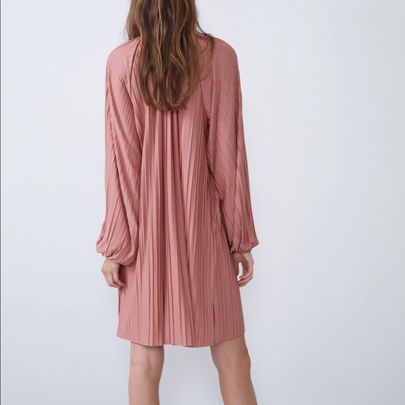 ZARA Pink Pleated Dress - Picture 7 of 8
